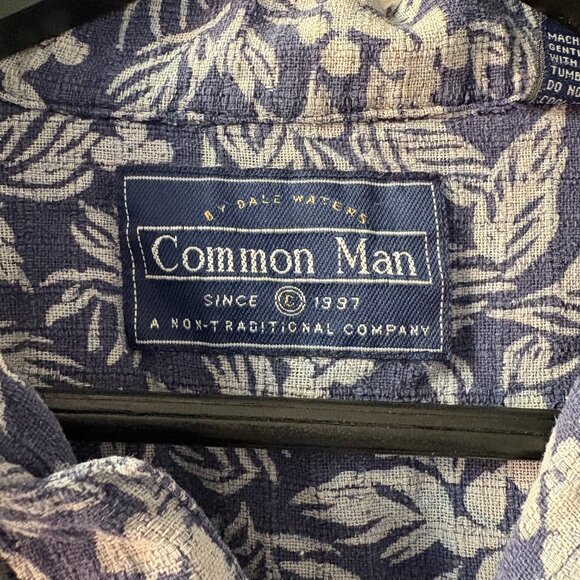 Common Man by Dale Waters men's silk Hawaiian tiki floral casual shirt size L - Picture 5 of 6